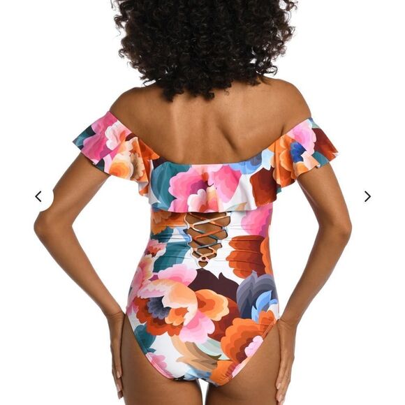 NWT La Blanca off shoulder one piece - Picture 2 of 7